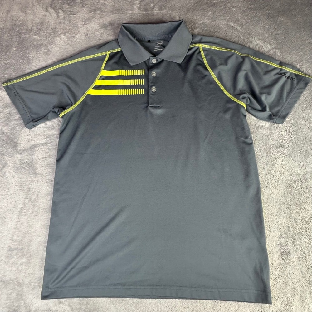 Adidas Orvis Polo Shirt Bundle Men Medium Grey Green Striped Golf Athletic 3pk - Picture 2 of 11